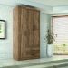 Guarda Roupa Roupeiro de Solteiro Compacto Com 3 Portas 2 Gaveta Luxo Apartamento AP Star 1,83x0,90 - Santos Andirá