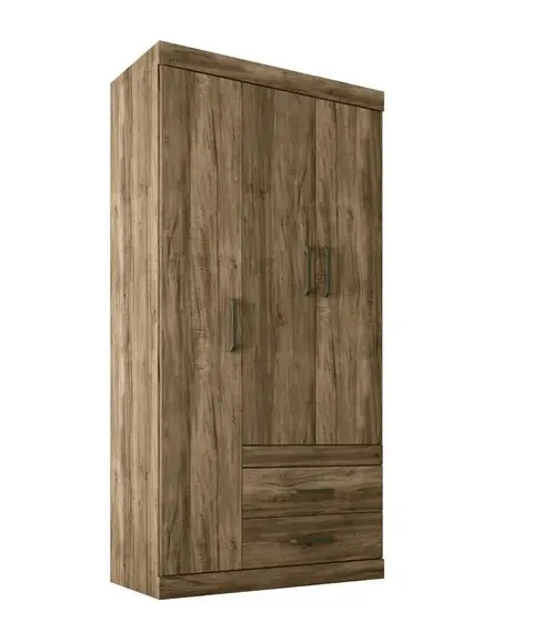 Guarda Roupa Roupeiro de Solteiro Compacto Com 3 Portas 2 Gaveta Luxo Apartamento AP Star 1,83x0,90 - Santos Andirá