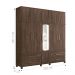 Guarda Roupas Casal 11 Portas 4 Gavetas Manchester Ébano