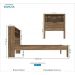 Kit 3x1 Cama Solteiro Marrom Com Cabeceira Baú Acoplada e Prateleiras Para Quarto Moderna e Espaçosa Inv