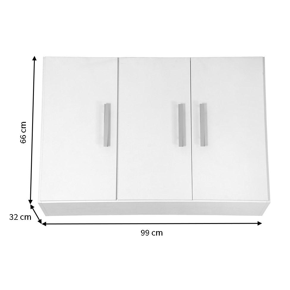 Armário Aéreo Hagar 3 Portas Branco