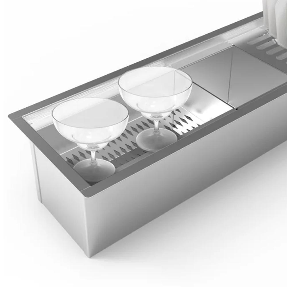 Calha Úmida Embutida Sobreposta Pia de Cozinha em Inox Escor
