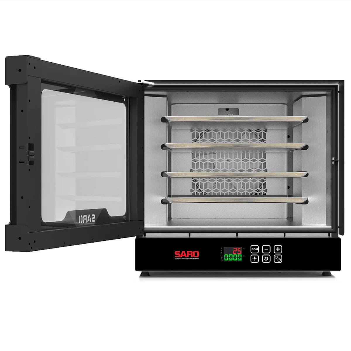 Forno Turbo Industrial Elétrico Saro 70L Painel Digital com 4 Esteiras 220V Preto