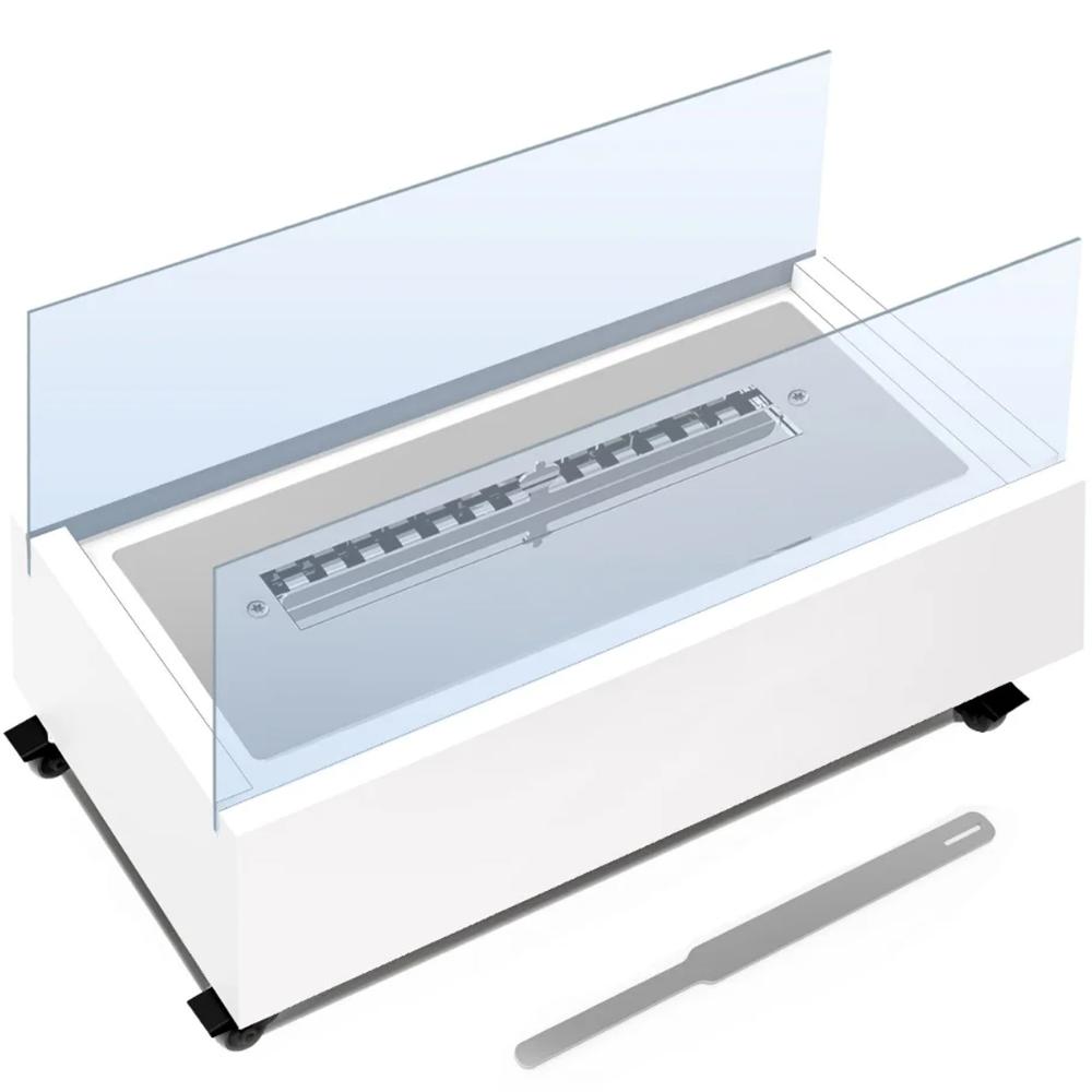 Lareira Ecológica com Rodinhas 1L Álcool Etanol Base Inox e