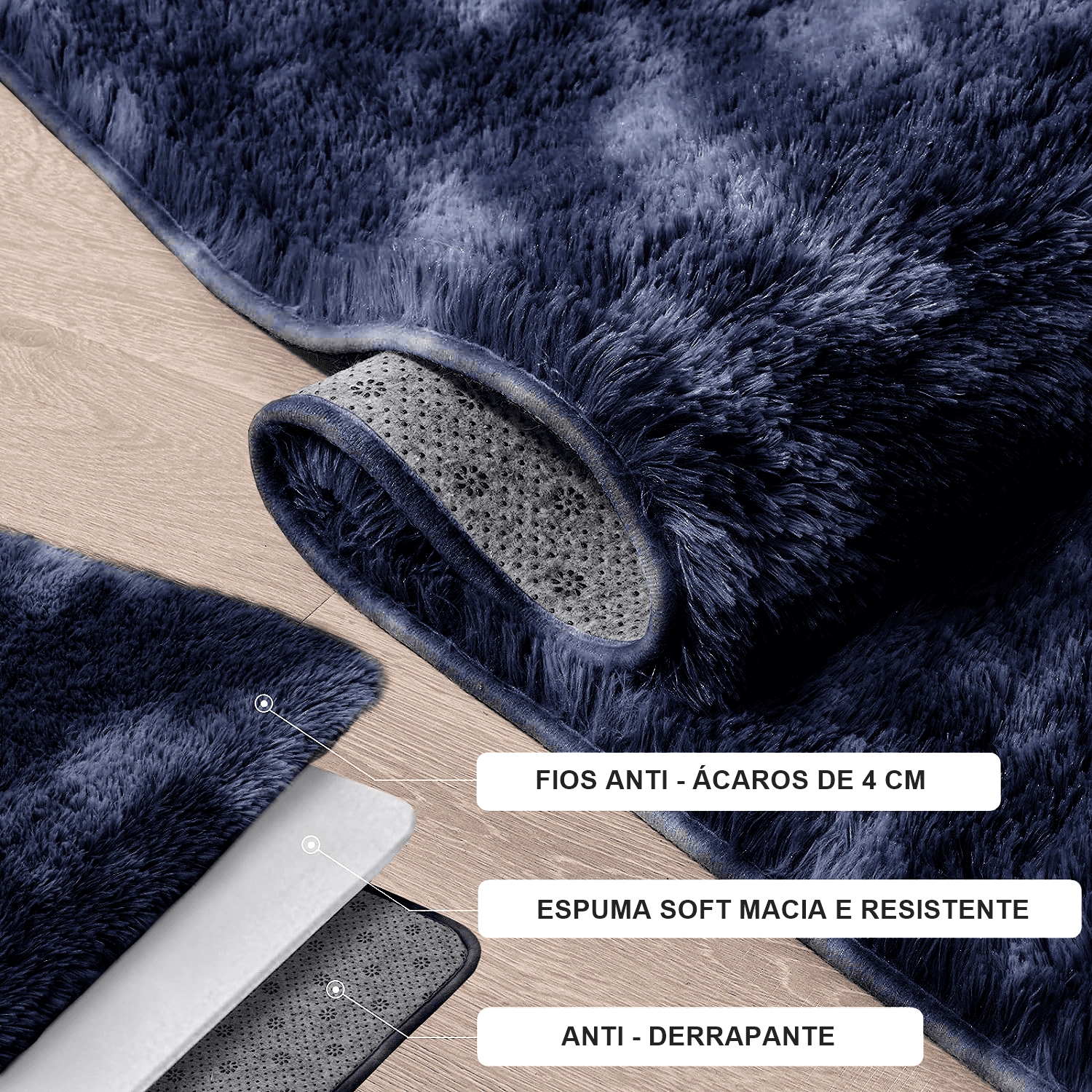 Jogo Kit Tapete Cozinha Anti Derrapante 3 Uni Mesclado Preto