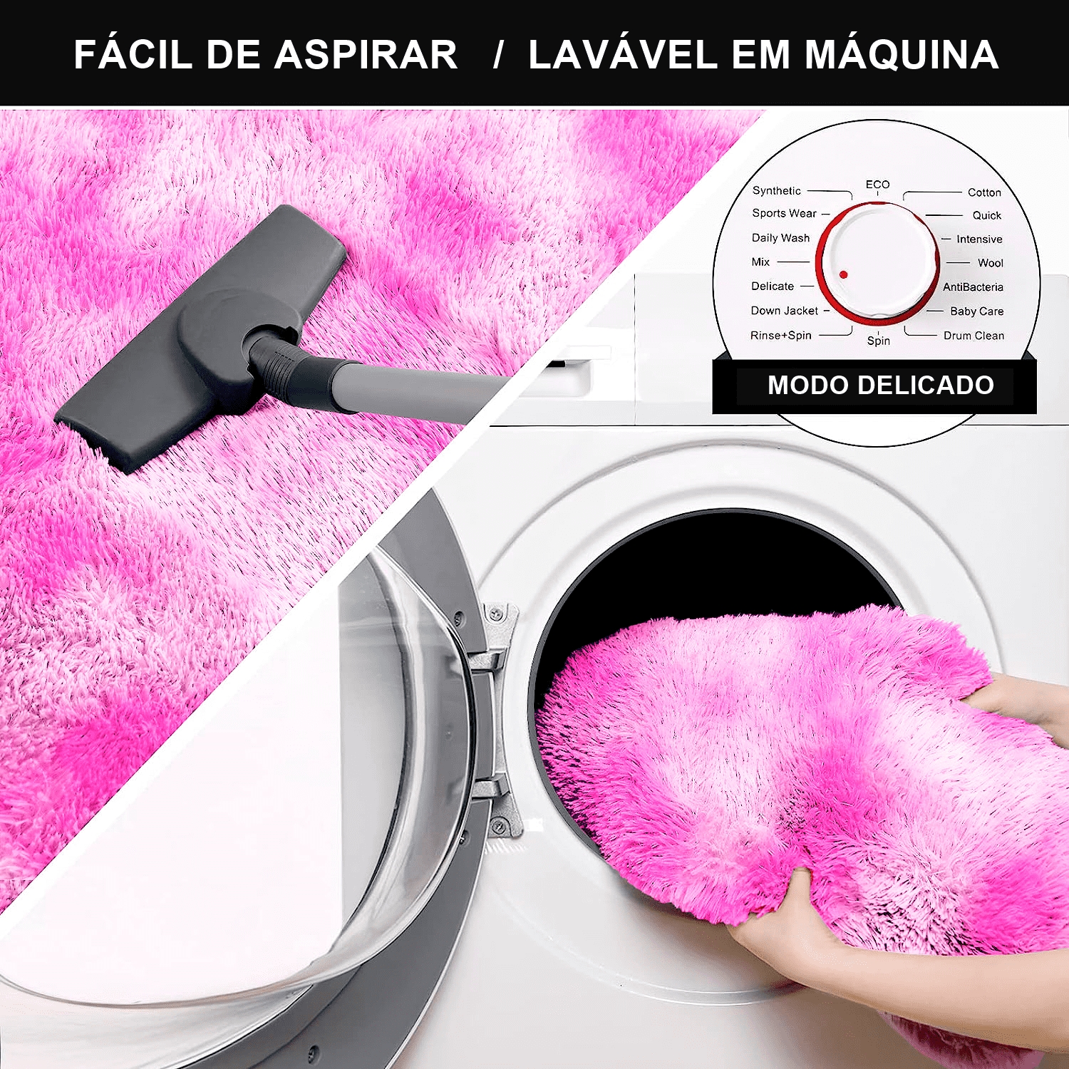 Jogo Tapete Passadeia Quarto 2 Uni Mescla Rosa  50 x 140 cm