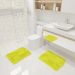 Kit Tapete Banheiro Felpudo Peludo Amarelo 40 x 60 cm