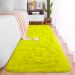 Tapete Passadeira Pelo Alto Felpudo Macio Anti Derrapante Amarelo - 60 x 180 cm Tapete para Sala e Quarto