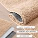 Tapete Passadeira Pelo Alto Felpudo Macio Anti Derrapante Bege - 60 x 180 cm Tapete para Sala e Quartos