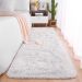 Tapete Passadeira Pelo Alto Felpudo Macio Anti Derrapante Branco - 60 x 180 cm Tapete para Sala e Quartos