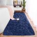 Tapete Passadeira Pelo Alto Felpudo Macio Anti Derrapante Cinza - 60 x 180 cm Tapete para Sala e Quarto