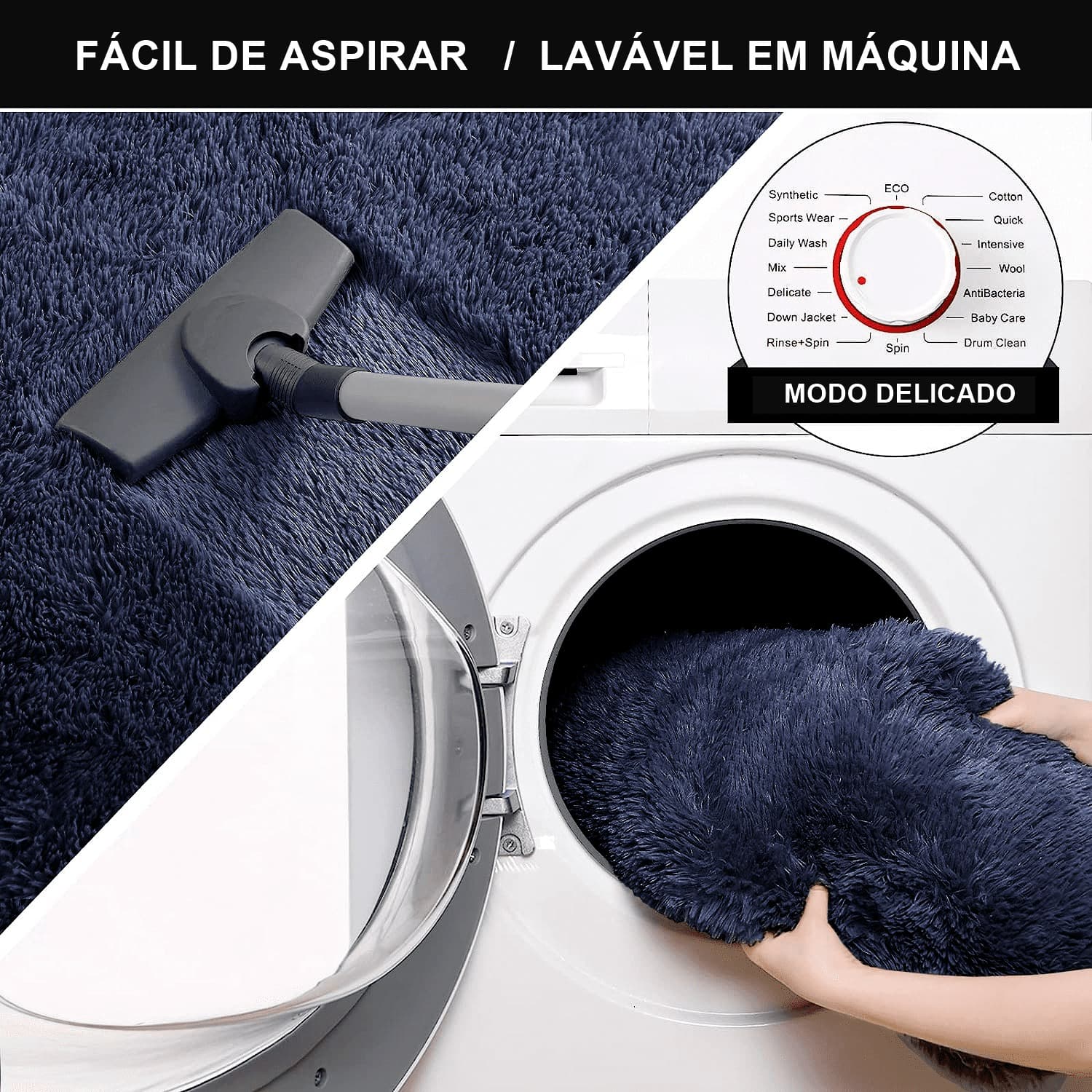 Tapete Passadeira Pelo Alto Felpudo Macio Anti Derrapante Cinza - 60 x 180 cm Tapete para Sala e Quarto