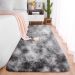 Tapete Passadeira Pelo Alto Felpudo Macio Anti Derrapante Mesclado Cinza - 60 x 180 cm Tapete para Sala e Quarto