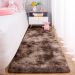 Tapete Passadeira Pelo Alto Felpudo Macio Anti Derrapante Mesclado Marrom  - 60 x 180 cm Tapete para Sala e Quartos