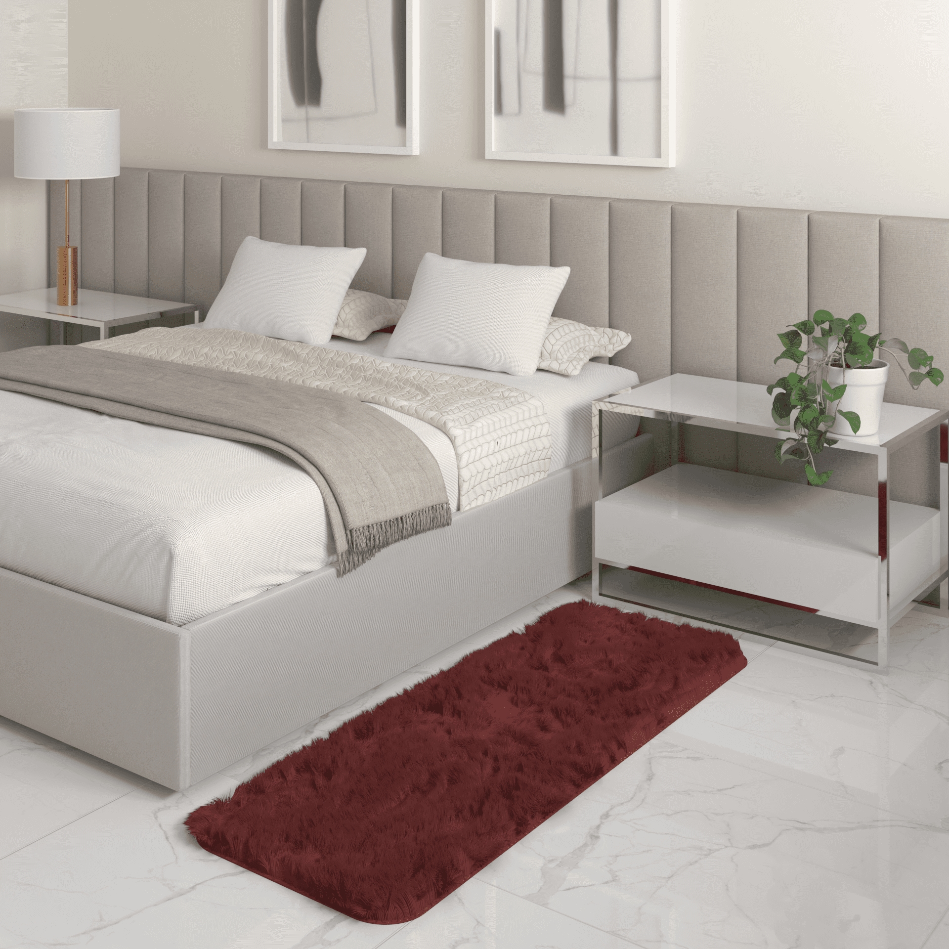 Tapete Passadeira Quarto Antiderrapante Marrom 50 x 140 cm