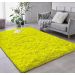 Tapete Pelo Alto Felpudo Macio Anti Derrapante Anti Alérgico Amarelo - 200 x 200 cm Tapete para Sala e Quarto