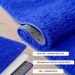 Tapete Pelo Alto Felpudo Macio Anti Derrapante Anti Alérgico Azul Redondo - 100 cm Tapete para Sala e Quarto