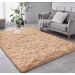 Tapete Pelo Alto Felpudo Macio Anti Derrapante Anti Alérgico Bege - 200 x 240 cm Tapete para Sala e Quartos