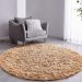 Tapete Pelo Alto Felpudo Macio Anti Derrapante Anti Alérgico Bege Redondo - 140 cm Tapete para Sala e Quarto