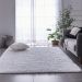 Tapete Pelo Alto Felpudo Macio Anti Derrapante Anti Alérgico Branco - 200 x 200 cm Tapete para Sala e Quartos