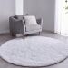 Tapete Pelo Alto Felpudo Macio Anti Derrapante Anti Alérgico Branco Redondo - 100 cm Tapete para Sala e Quarto