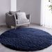 Tapete Pelo Alto Felpudo Macio Anti Derrapante Anti Alérgico Cinza Redondo - 60 cm Tapete para Sala e Quarto