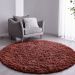 Tapete Pelo Alto Felpudo Macio Anti Derrapante Anti Alérgico Marrom Redondo - 100 cm Tapete para Sala e Quarto