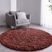Tapete Pelo Alto Felpudo Macio Anti Derrapante Anti Alérgico Marrom Redondo - 60 cm Tapete para Sala e Quarto