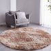 Tapete Pelo Alto Felpudo Macio Anti Derrapante Anti Alérgico Mesclado Bege Redondo - 140 cm Tapete para Sala e Quarto
