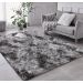 Tapete Pelo Alto Felpudo Macio Anti Derrapante Anti Alérgico Mesclado Cinza - 100 x 120 cm Tapete para Sala e Quarto