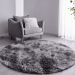 Tapete Pelo Alto Felpudo Macio Anti Derrapante Anti Alérgico Mesclado Cinza Redondo - 140 cm Tapete para Sala e Quarto