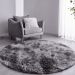 Tapete Pelo Alto Felpudo Macio Anti Derrapante Anti Alérgico Mesclado Cinza Redondo - 60 cm Tapete para Sala e Quarto