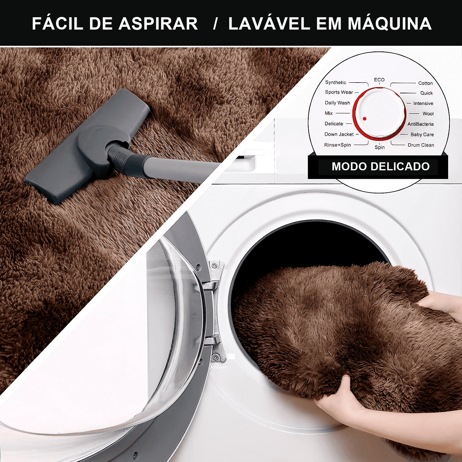 Tapete Pelo Alto Felpudo Macio Anti Derrapante Anti Alérgico Mesclado Marrom - 140 x 200 cm Tapete para Sala e Quartos