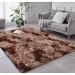 Tapete Pelo Alto Felpudo Macio Anti Derrapante Anti Alérgico Mesclado Marrom - 200 x 200 cm Tapete para Sala e Quartos