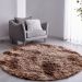 Tapete Pelo Alto Felpudo Macio Anti Derrapante Anti Alérgico Mesclado Marrom Redondo - 60 cm Tapete para Sala e Quarto