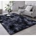 Tapete Pelo Alto Felpudo Macio Anti Derrapante Anti Alérgico Mesclado Preto - 200 x 200 cm Tapete para Sala e Quartos