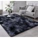 Tapete Pelo Alto Felpudo Macio Anti Derrapante Anti Alérgico Mesclado Preto - 200 x 240 cm Tapete para Sala e Quartos