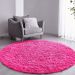 Tapete Pelo Alto Felpudo Macio Anti Derrapante Anti Alérgico Rosa Redondo - 140 cm Tapete para Sala e Quarto