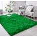 Tapete Pelo Alto Felpudo Macio Anti Derrapante Anti Alérgico Verde  - 200 x 200 cm Tapete para Sala e Quarto