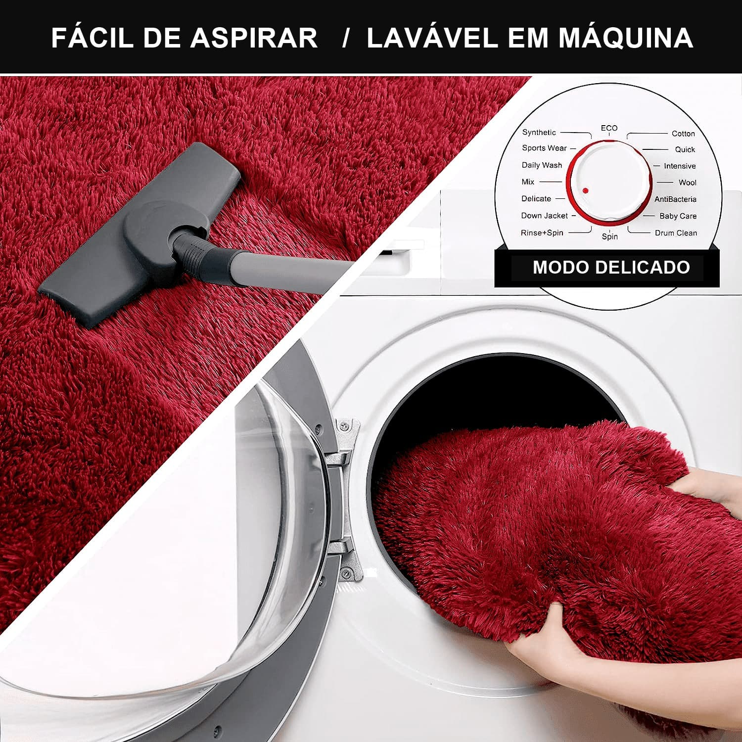 Tapete Pelo Alto Felpudo Peludo Macio Anti Derrapante Alérgico Vinho 200 x 240 cm Sala Quarto Escritório