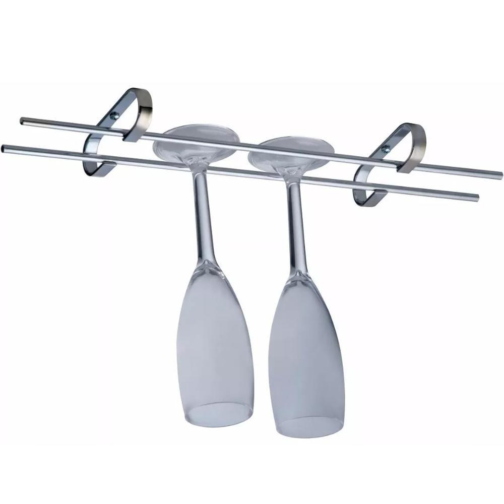 4 Suportes Para Taças 25cm Cromado Decoração Adega Bar Vinho