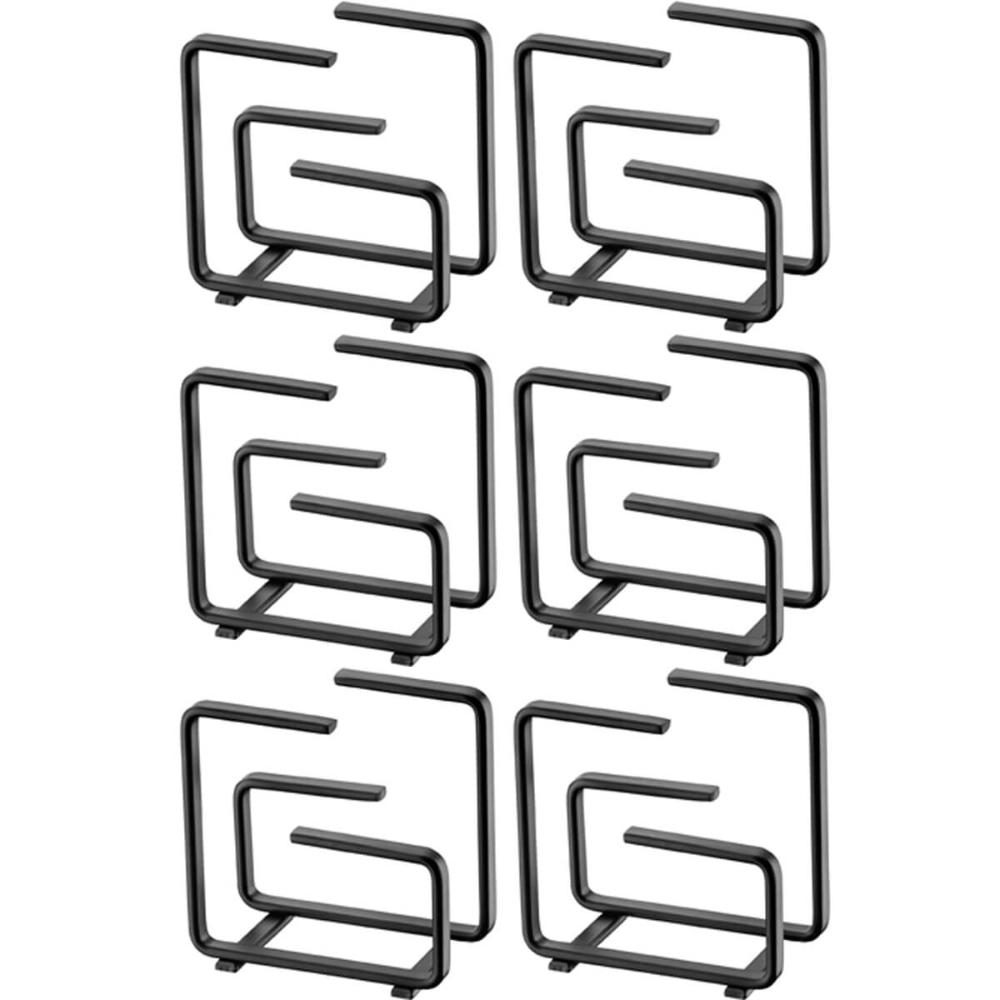 6 Porta Guardanapos de Papel Preto Fosco para Cafeterias Sup