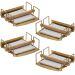 Kit 4 Suportes Porta Guardanapos de Mesa Quadrados Dourado Com Contrapesos de Madeira