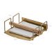 Kit 4 Suportes Porta Guardanapos de Mesa Quadrados Dourado Com Contrapesos de Madeira