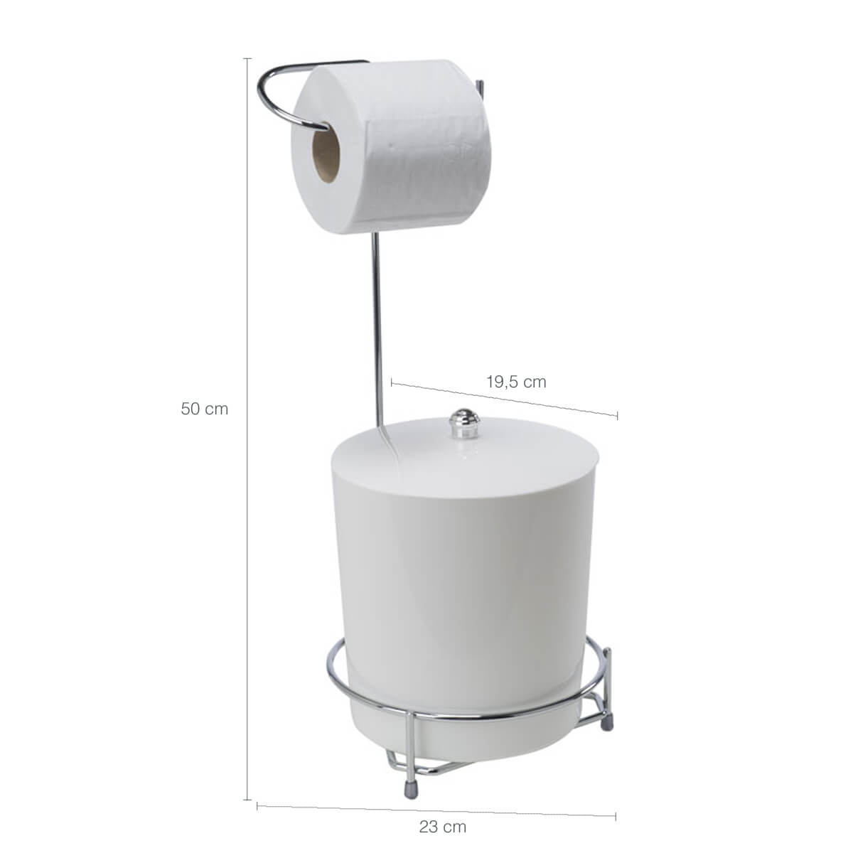 Kit Porta Toalha e Suporte Papel Higiênico Com Lixeira 5L Para Banheiro Cromado