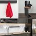 Kit Suportes Organizadores Barra 60cm Porta Facas e Gancho Multiuso De Cozinha Grafite