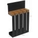 Kit Suportes Organizadores Barra 60cm Porta Facas e Gancho Multiuso De Cozinha Grafite