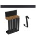 Kit Suportes Organizadores Barra 60cm Porta Facas e Gancho Multiuso De Cozinha Grafite