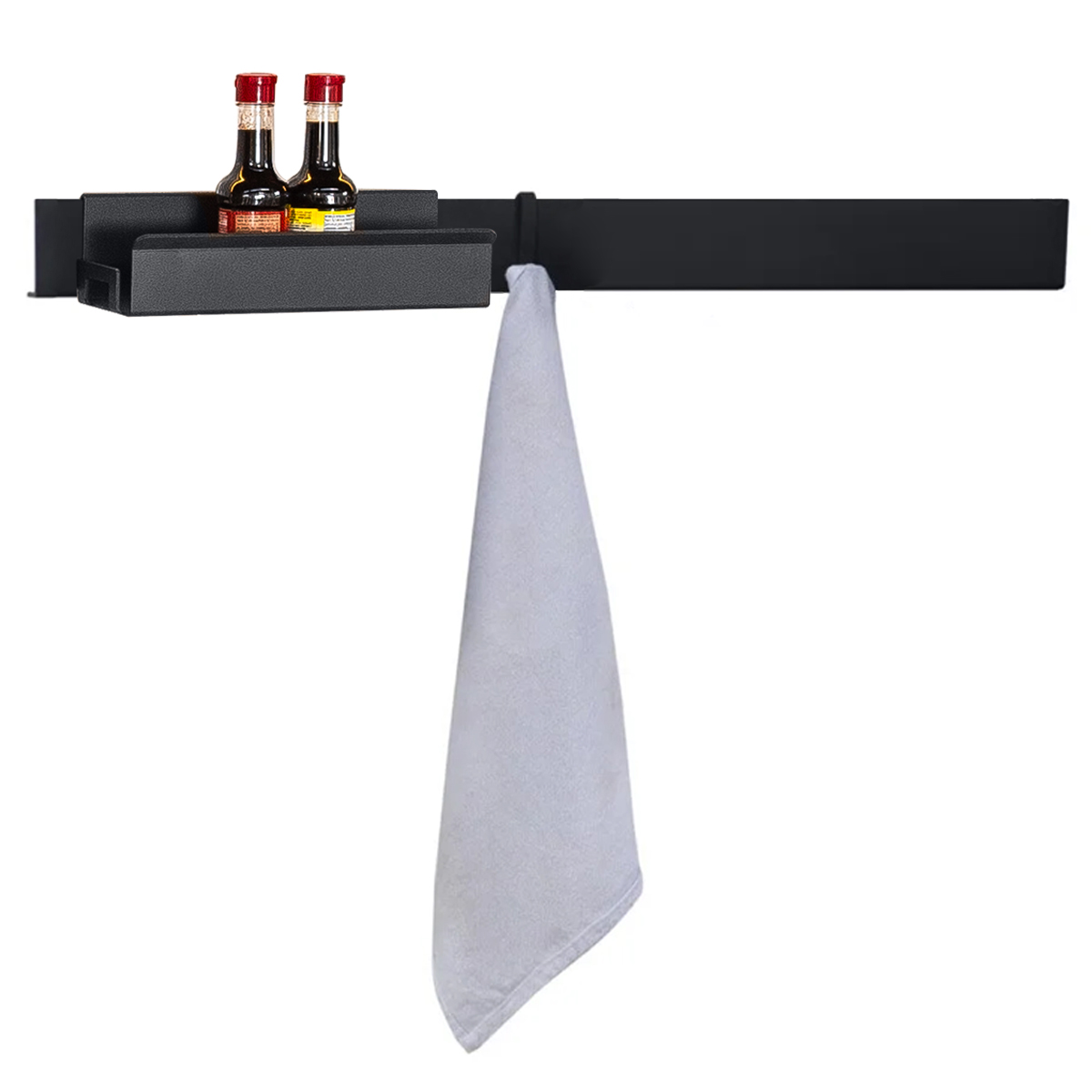 Organizadores Cozinha Barra 60cm Porta Condimentos Gancho Grafite