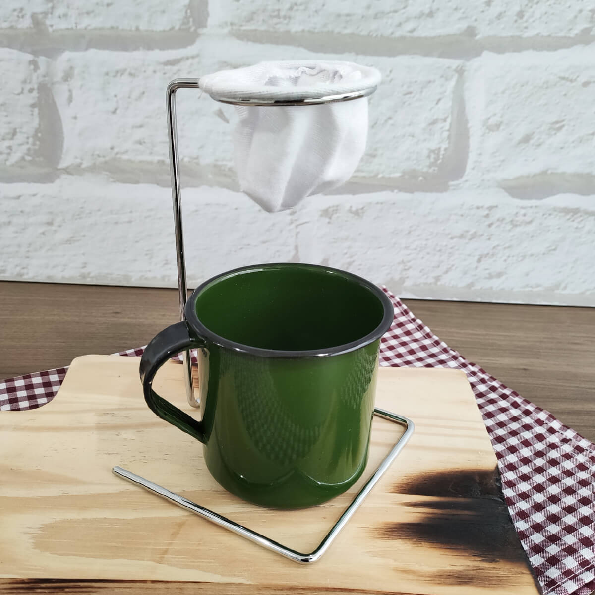 Passador Suporte De Café Aramado Individual Mini Coador De Pano Cromado Schmitt